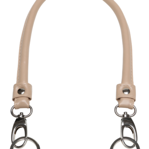Go handmade Taskehanke 44cm Beige m/sølv lås og D-ring