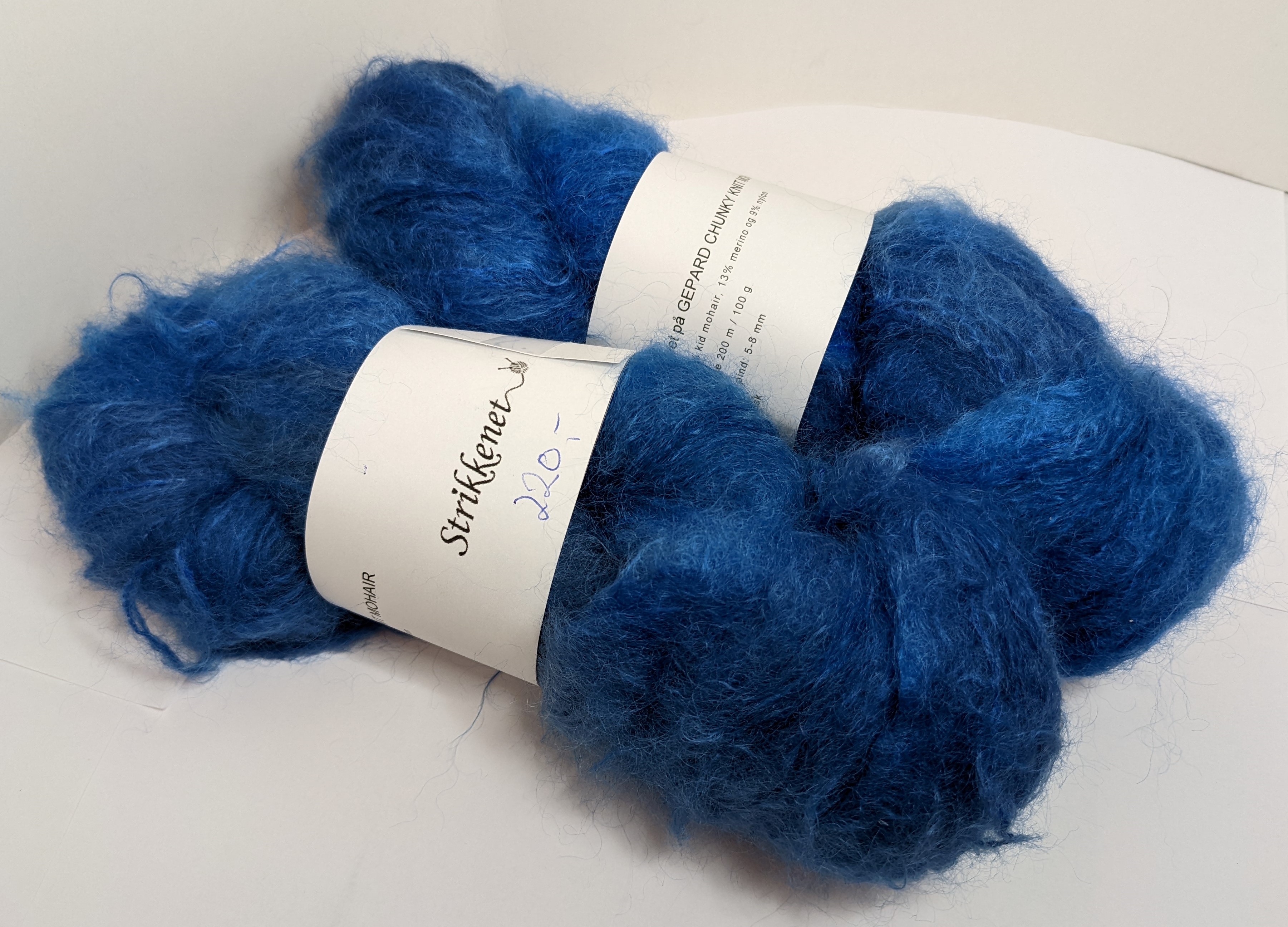 Chunky Knit Mohair håndfarvet blå