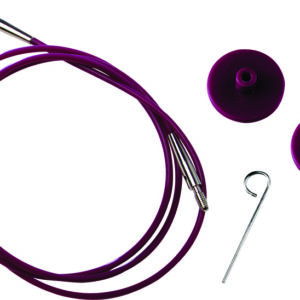 Knitpro wire rosa med stoppere og nøgle
